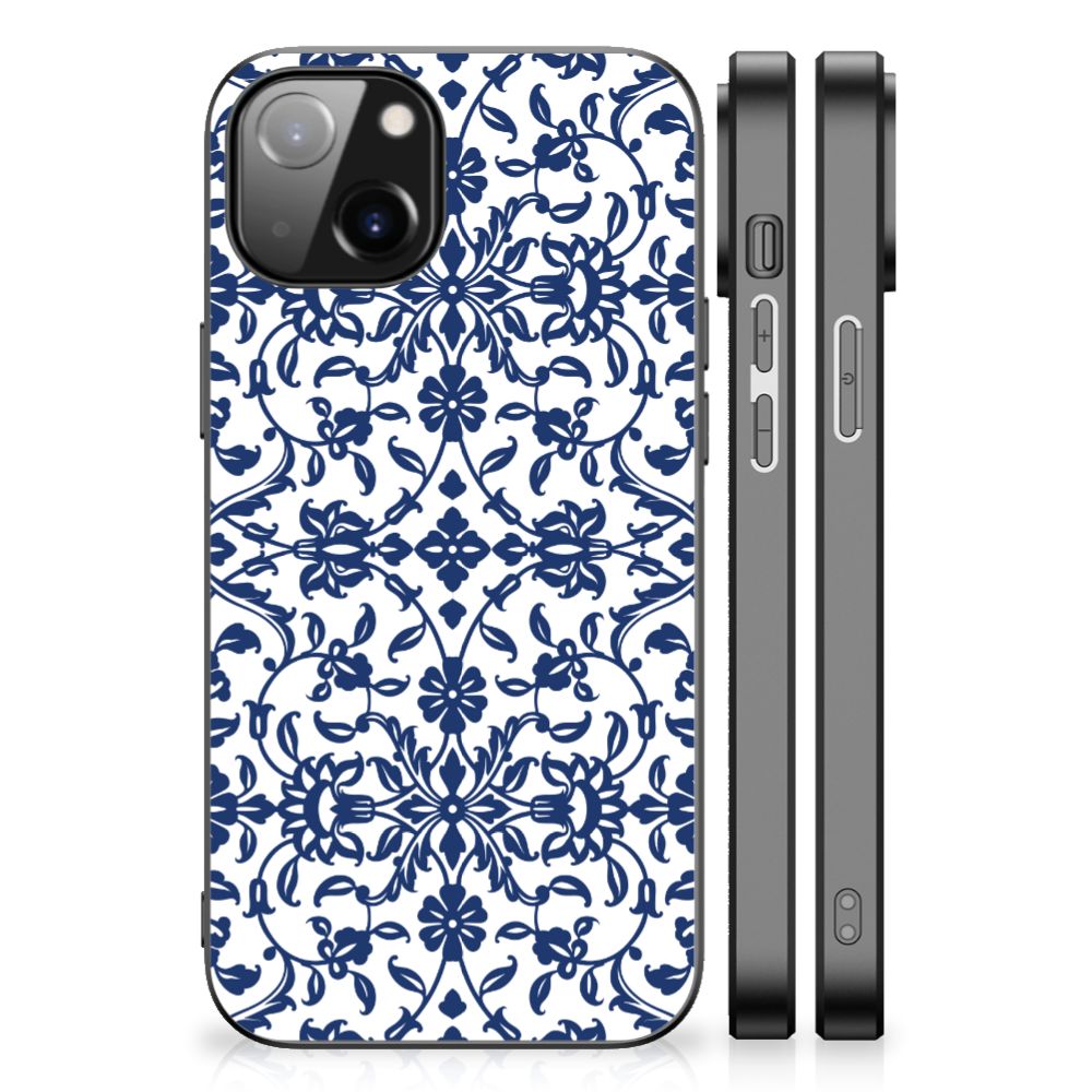 Apple iPhone 13 | iPhone 14 Bloemen Hoesje Flower Blue