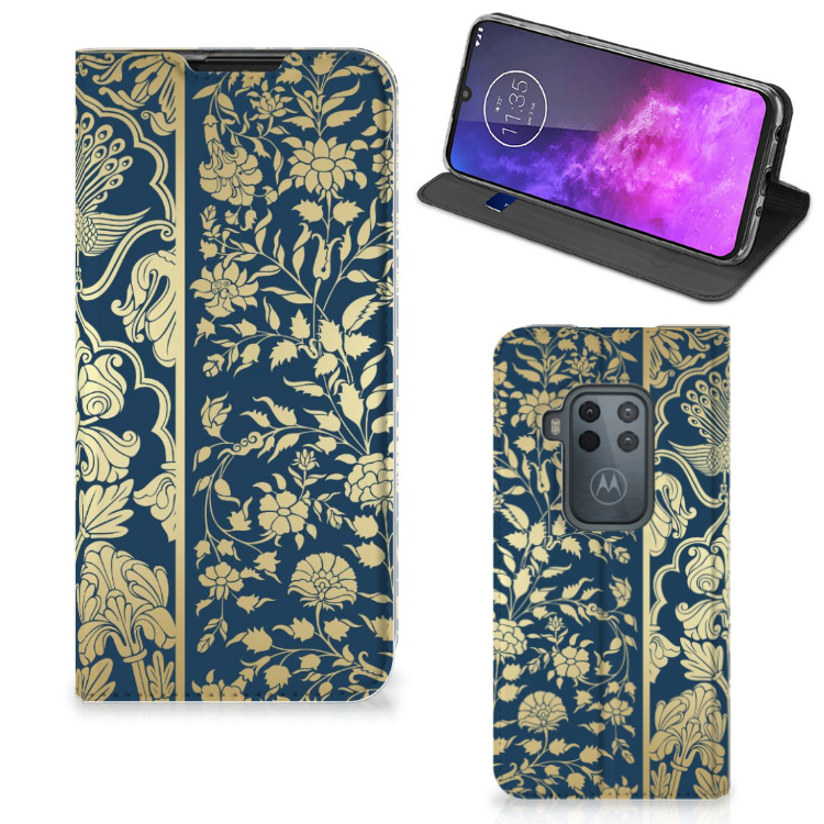 Motorola One Zoom Smart Cover Beige Flowers - B2C Telecom