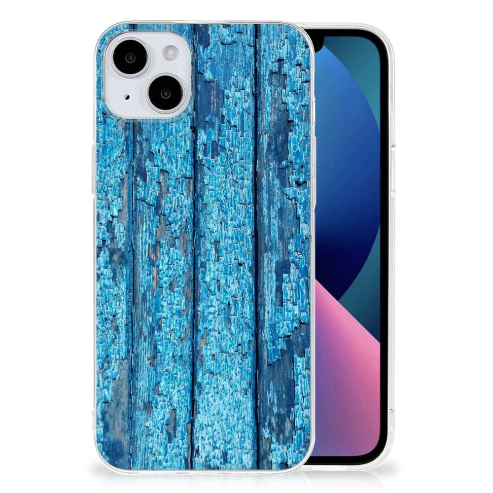 iPhone 15 Plus Bumper Hoesje Wood Blue