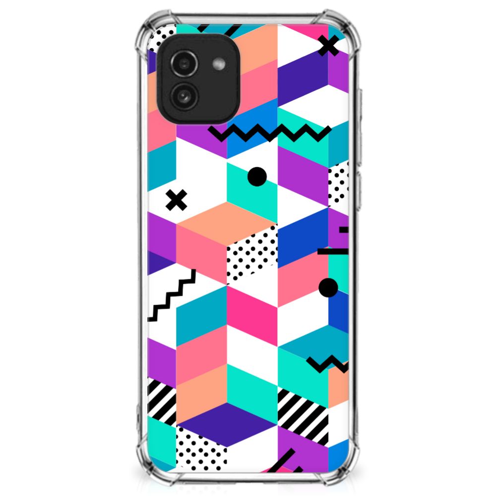 Samsung Galaxy A03 Shockproof Case Blokken Kleurrijk B2C Telecom