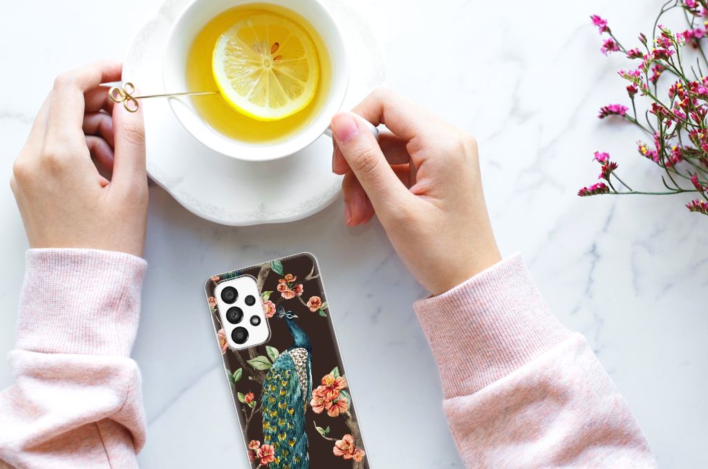 Samsung Galaxy A33 5G TPU Hoesje Pauw met Bloemen B2C Telecom