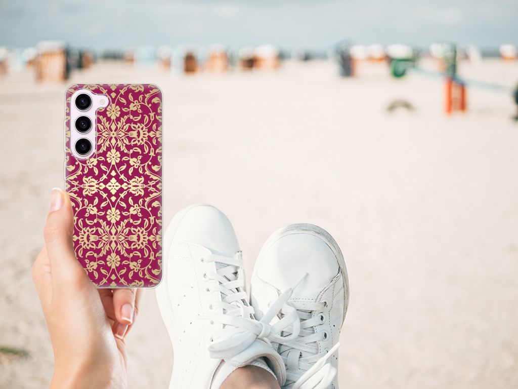 Siliconen Hoesje Samsung Galaxy S23 Barok Pink B2C Telecom