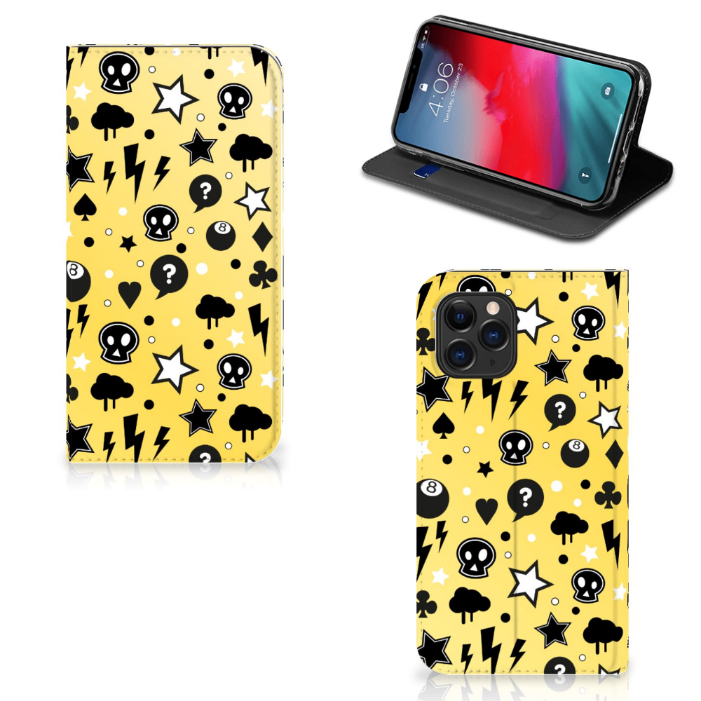 Mobiel BookCase Apple iPhone 11 Pro Punk Geel