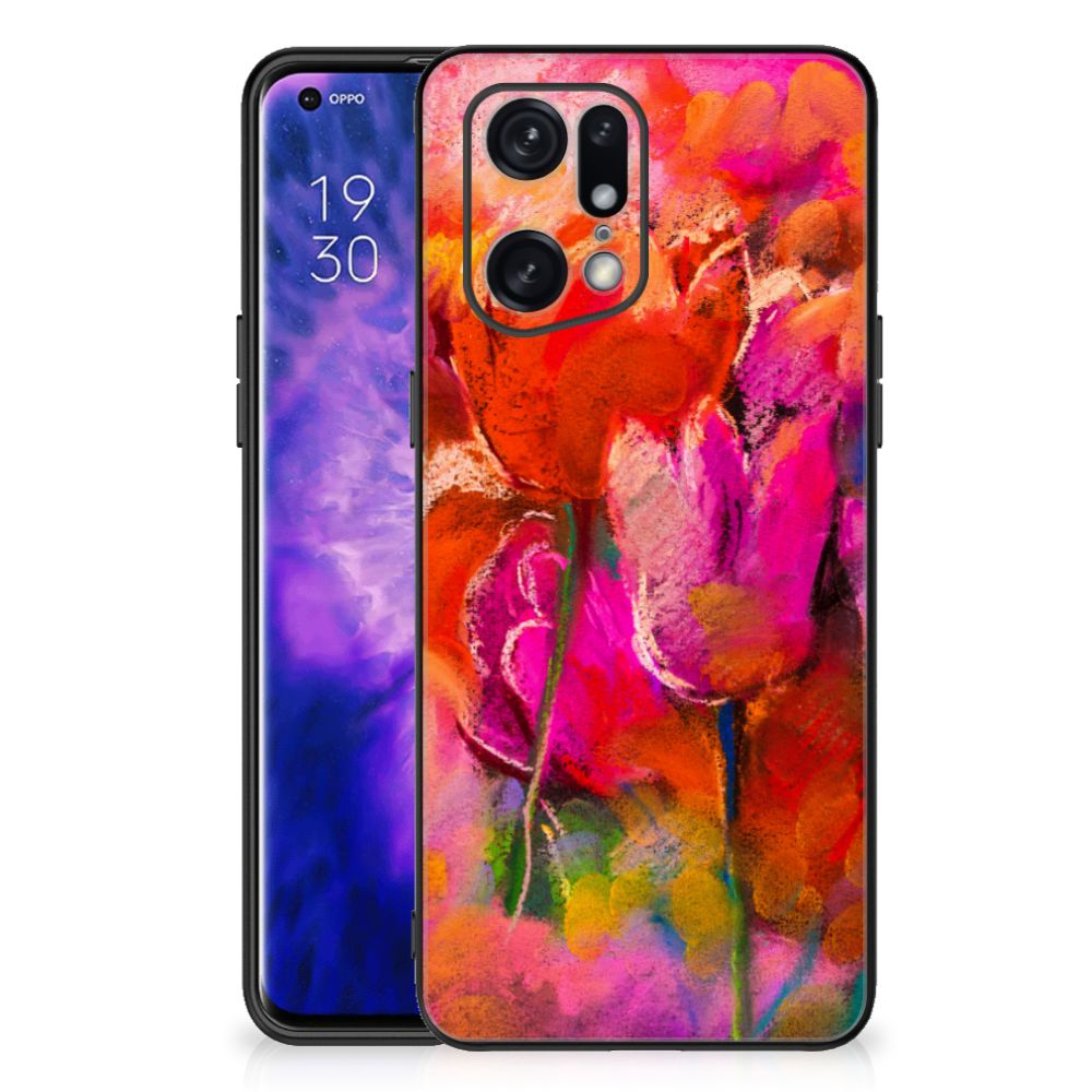 Kleurrijke Telefoonhoesje OPPO Find X5 Pro Tulips B2C Telecom