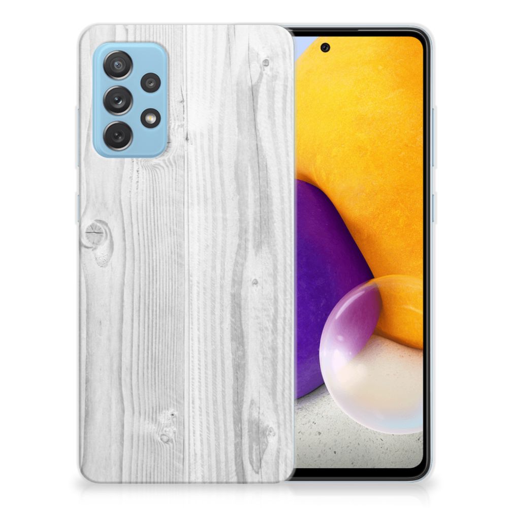 Samsung Galaxy A72 Bumper Hoesje White Wood