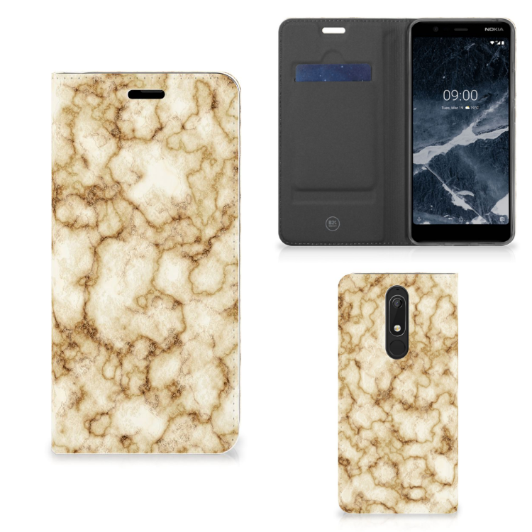 Nokia 5.1 (2018) Standcase Marmer Goud