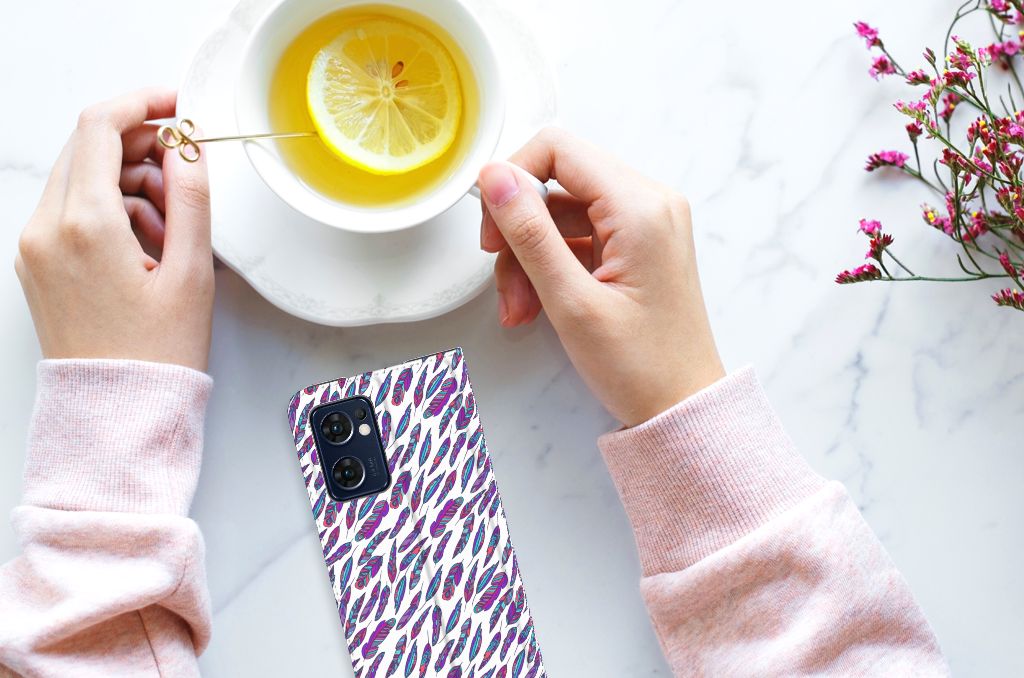 OPPO Find X5 Lite | Reno7 5G Hoesje met Magneet Feathers Color - B2C Telecom
