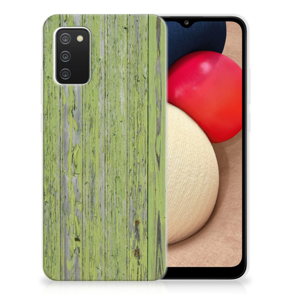 Samsung Galaxy A02s Bumper Hoesje Green Wood