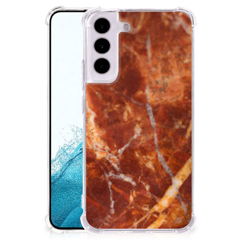 Samsung Galaxy S22 Anti-Shock Hoesje Marmer Bruin