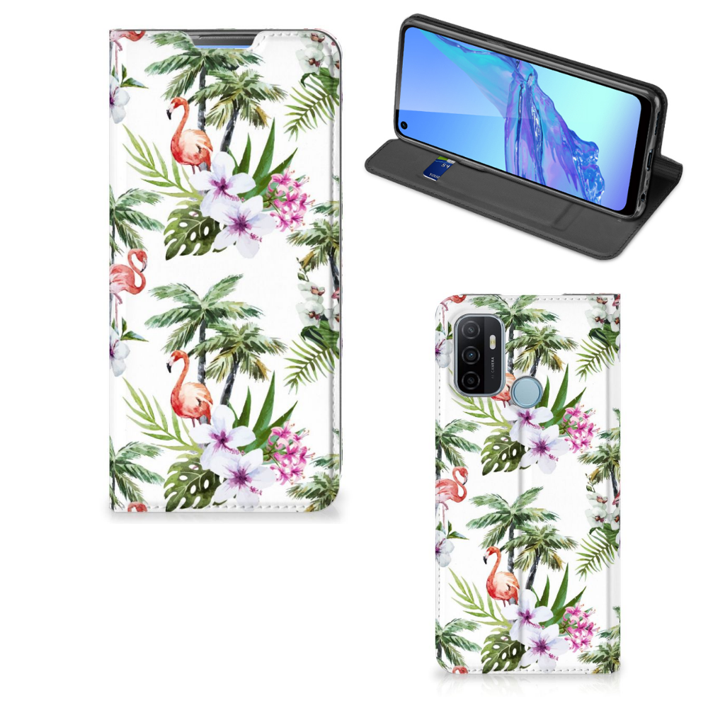 OPPO A53 | A53s Hoesje maken Flamingo Palms - B2C Telecom