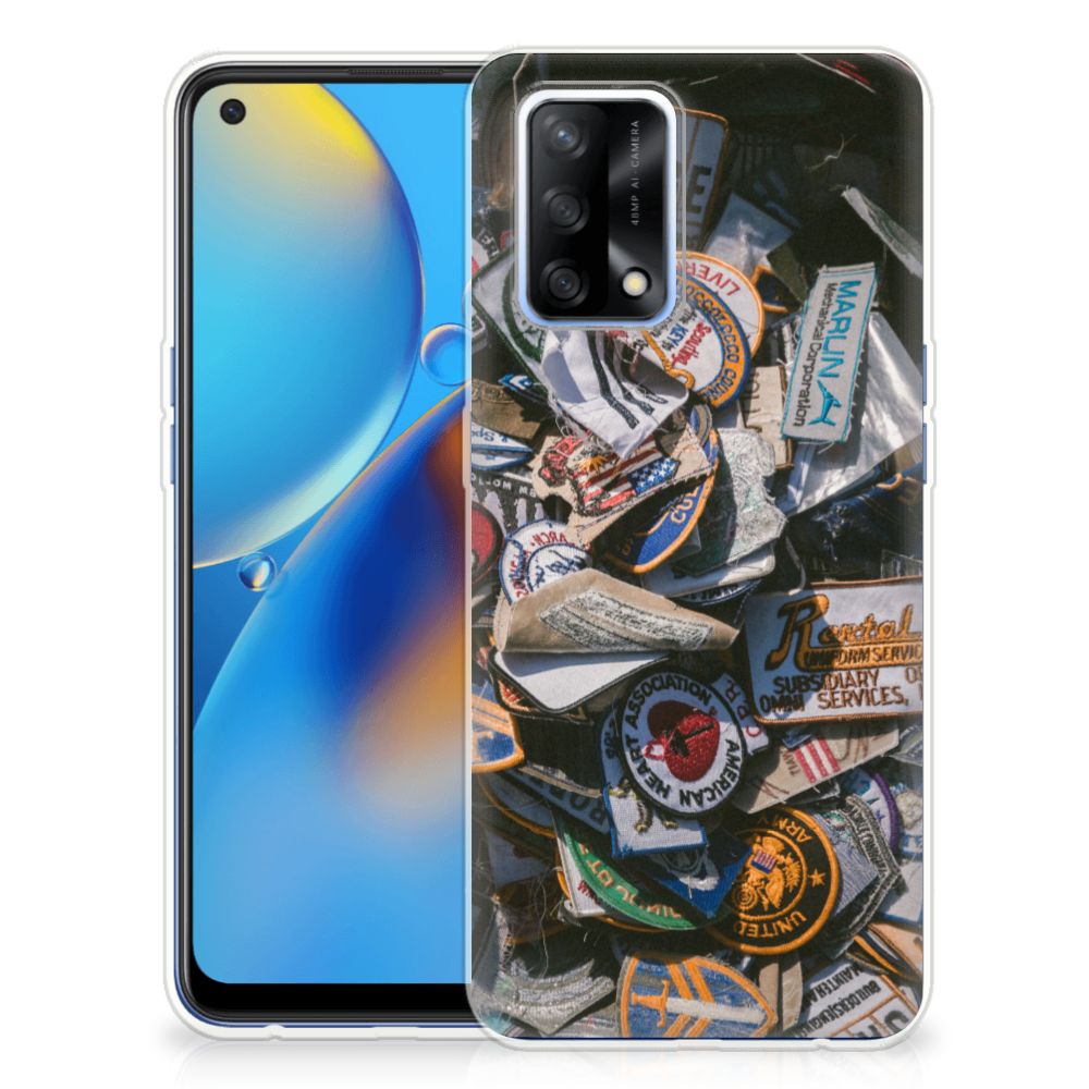 OPPO A74 4G Siliconen Hoesje met foto Badges B2C Telecom