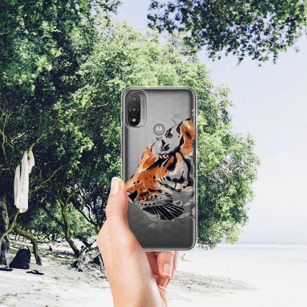 Hoesje maken Motorola Moto E20 | E40 Watercolor Tiger B2C Telecom