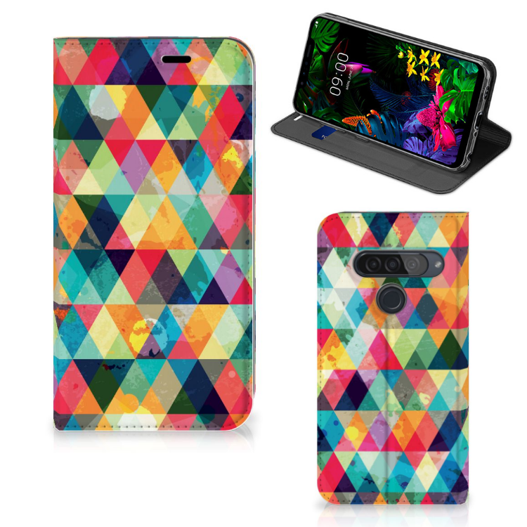 LG G8s Thinq Hoesje met Magneet Geruit - B2C Telecom