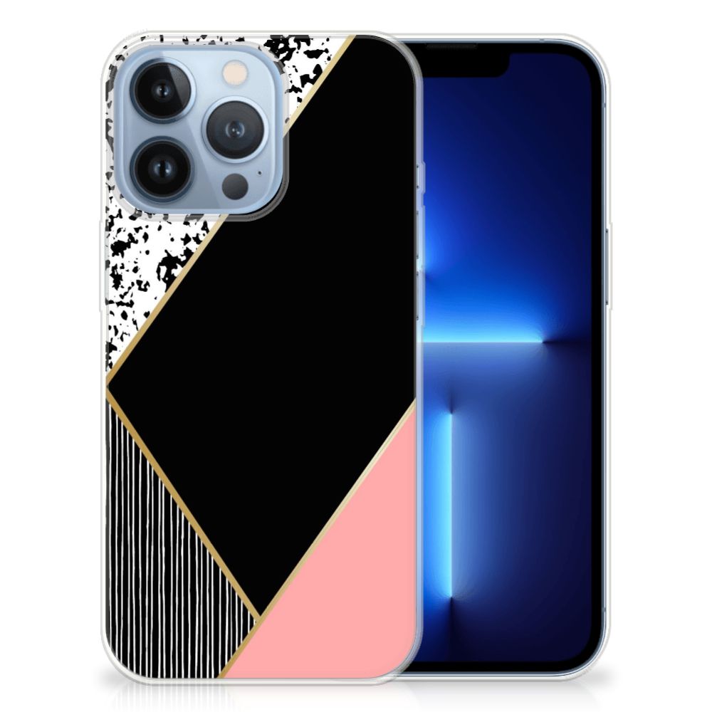 Apple iPhone 13 Pro TPU Hoesje Zwart Roze Vormen B2C Telecom