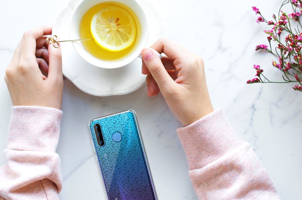 Huawei P30 Lite Doorzichtige Silicone Hoesje Stripes Dots