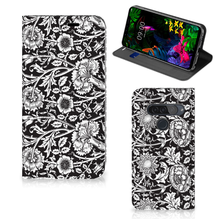 LG G8s Thinq Smart Cover Black Flowers - B2C Telecom