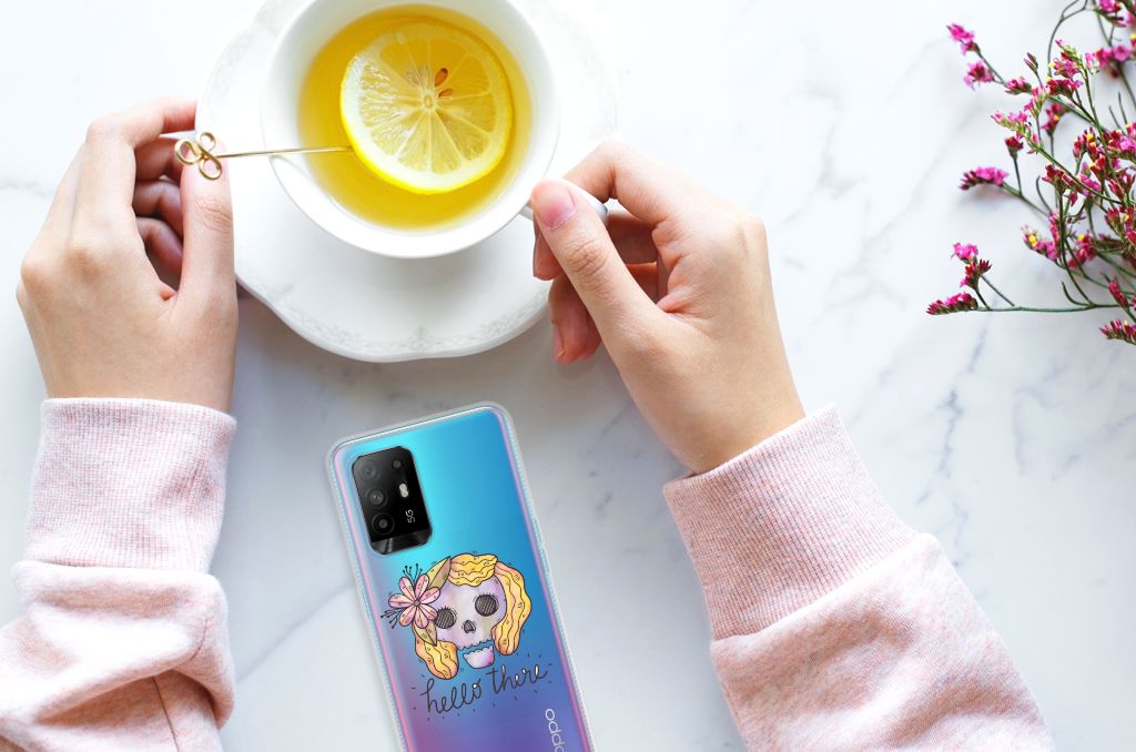 Silicone Back Case OPPO A94 5G | Reno5 Z Boho Skull B2C Telecom