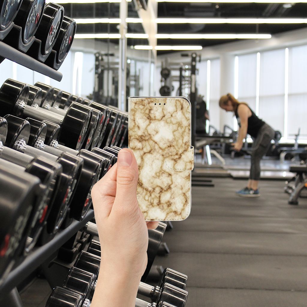 Apple iPhone X | Xs Bookcase Marmer Goud