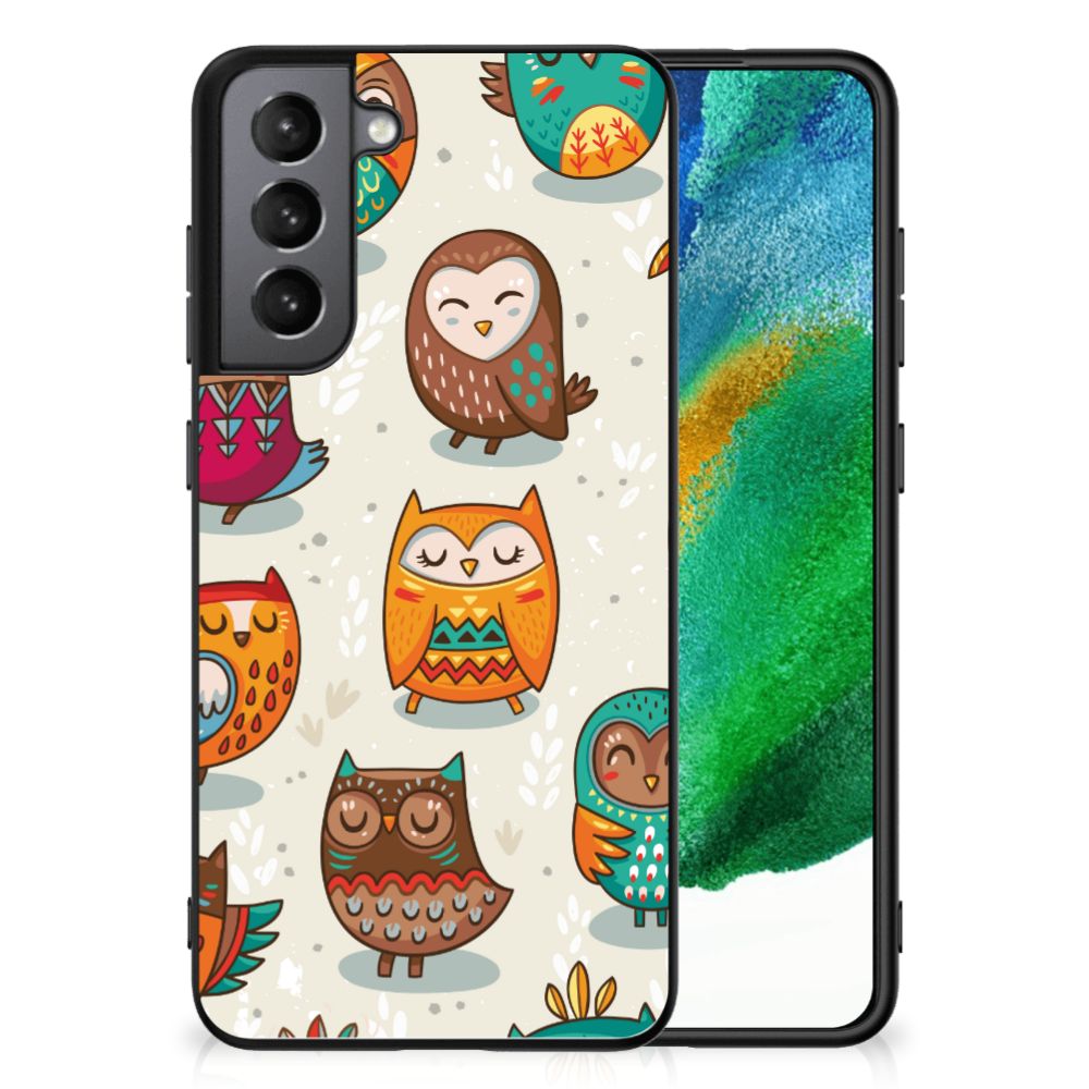 Samsung Galaxy S21FE Dierenprint Telefoonhoesje Vrolijke Uilen