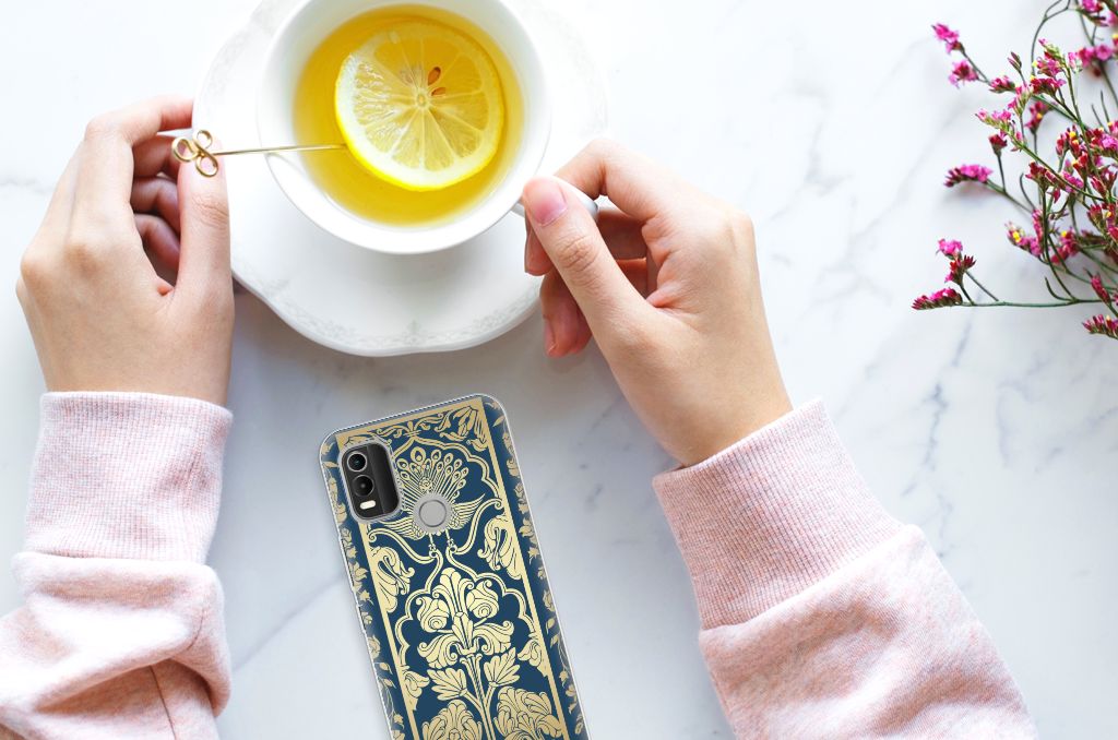 Nokia C21 Plus TPU Case Beige Flowers