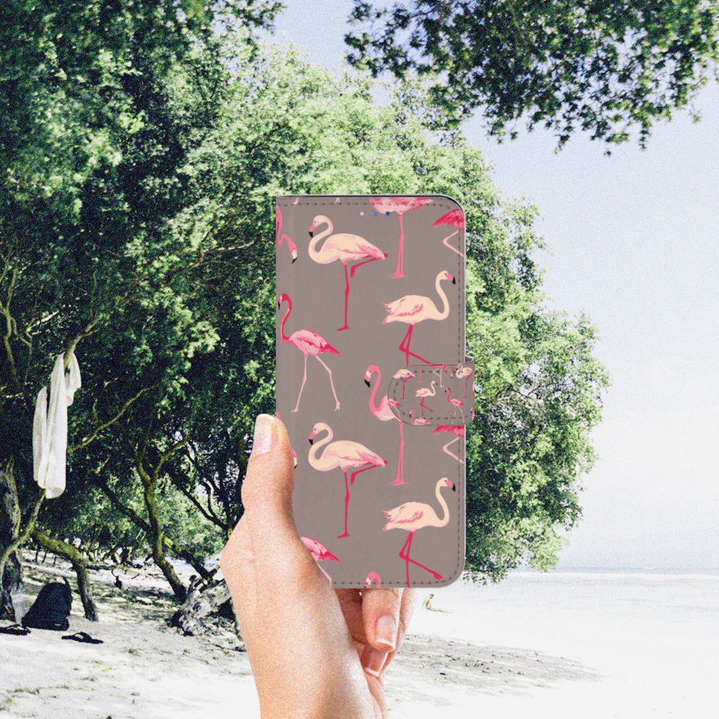 OPPO Find X3 Neo 5G Telefoonhoesje met Pasjes Flamingo