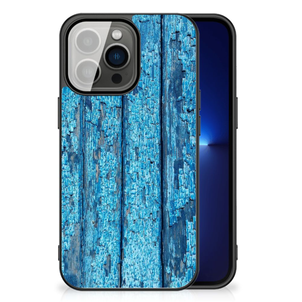iPhone 13 Pro Houten Print Telefoonhoesje Wood Blue B2C Telecom