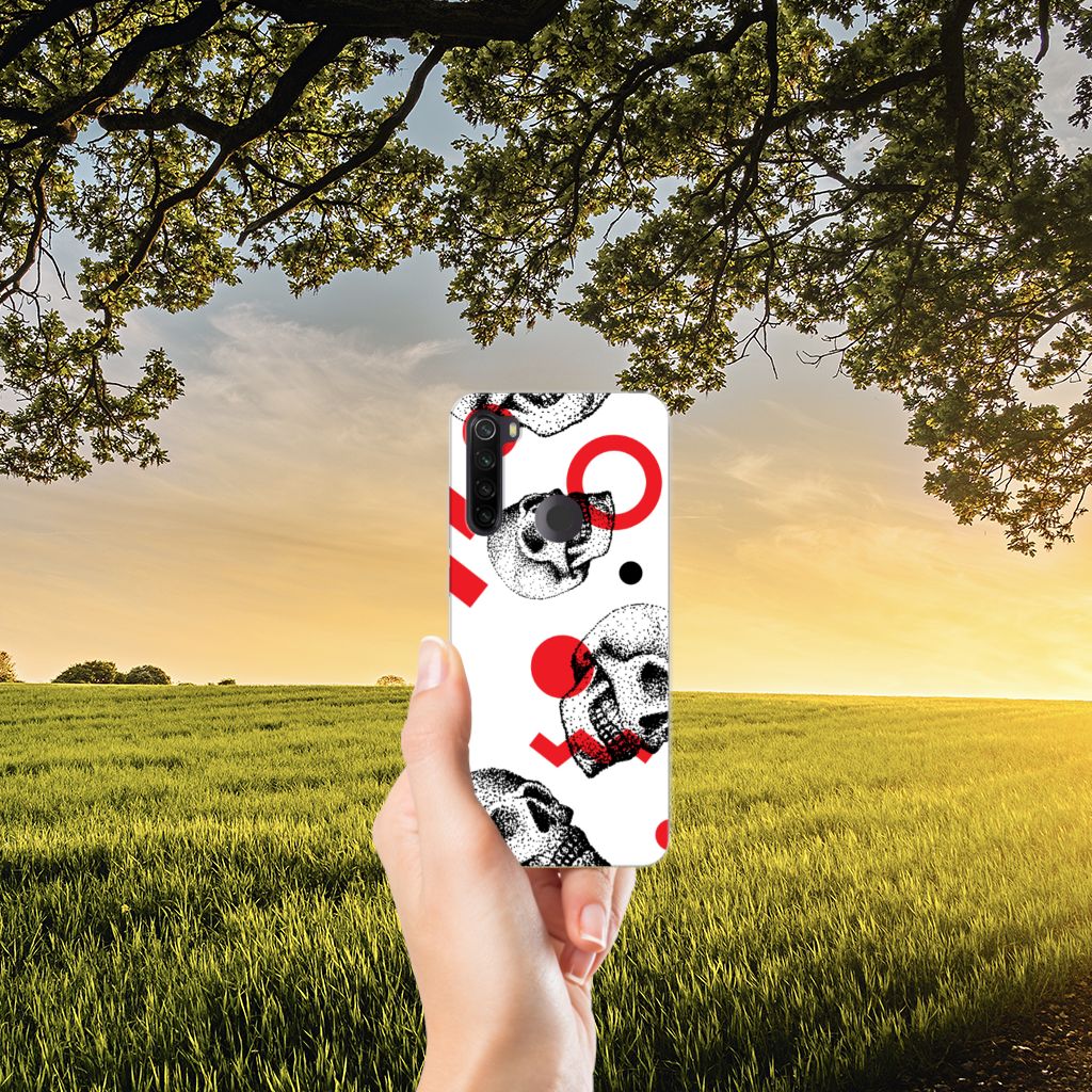 Silicone Back Case Xiaomi Redmi Note 8T Skull Red B2C Telecom