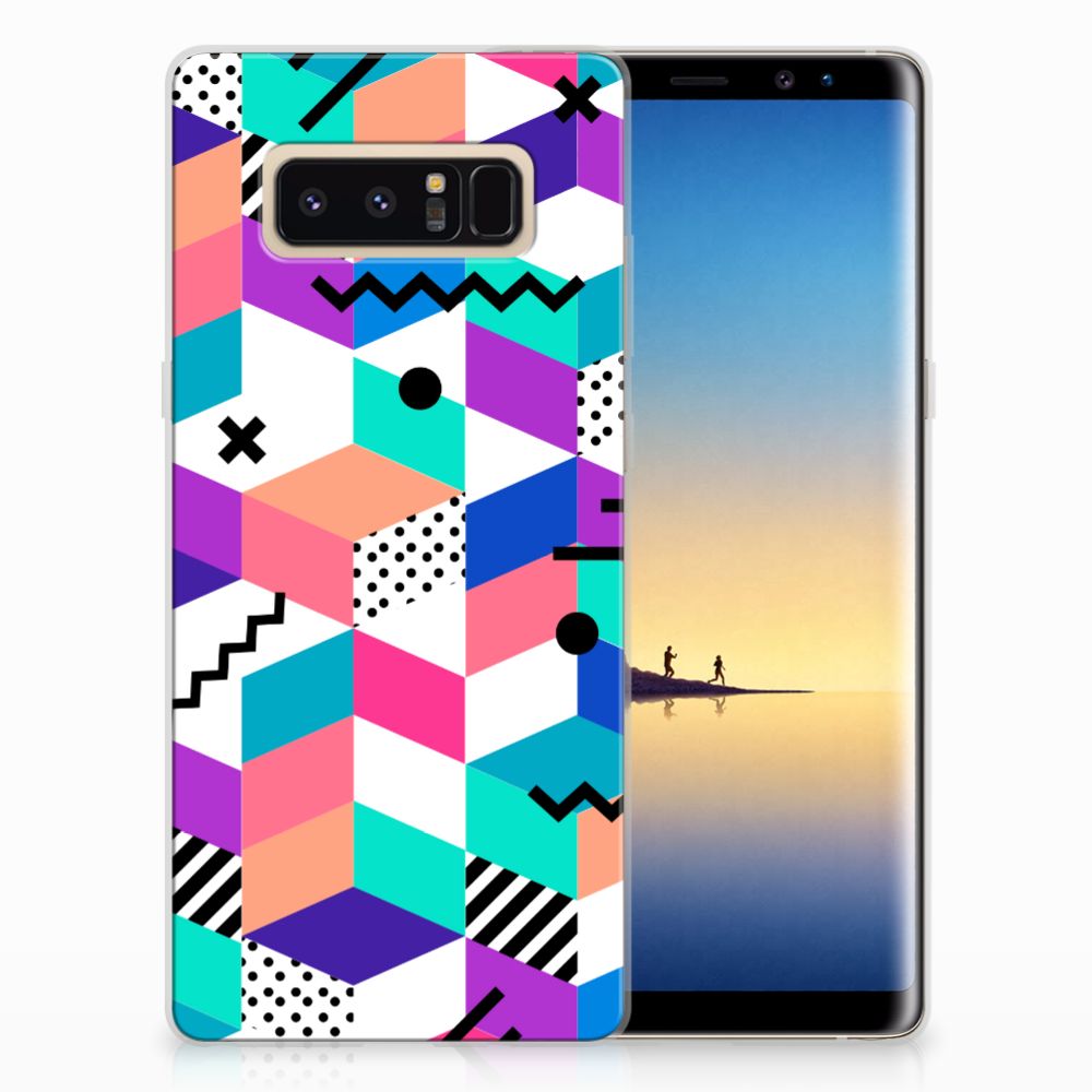 Samsung Galaxy Note 8 TPU Hoesje Blokken Kleurrijk