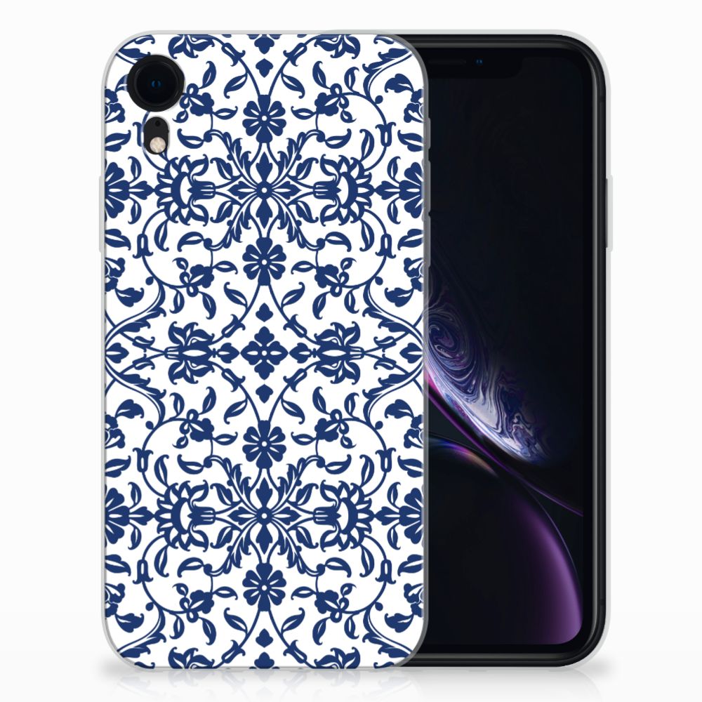 Apple iPhone Xr TPU Case Flower Blue