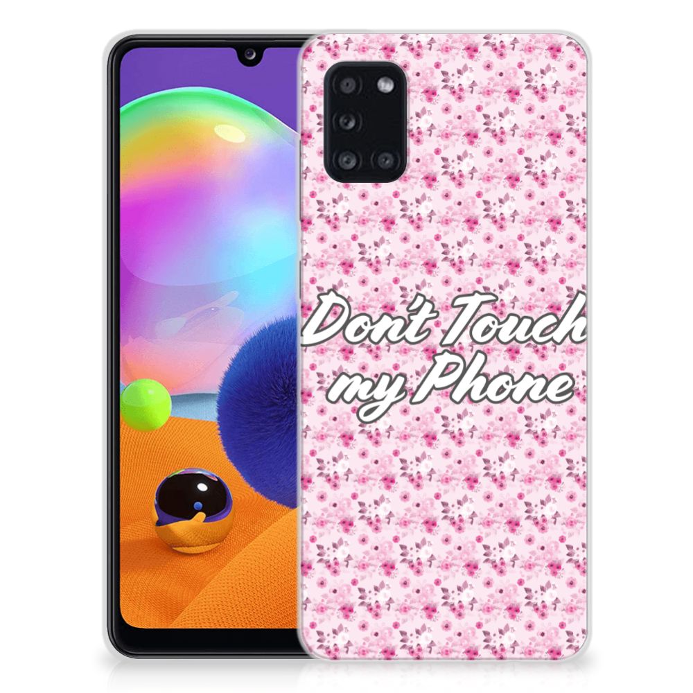 Samsung Galaxy A31 Silicone-hoesje Flowers Pink DTMP B2C Telecom
