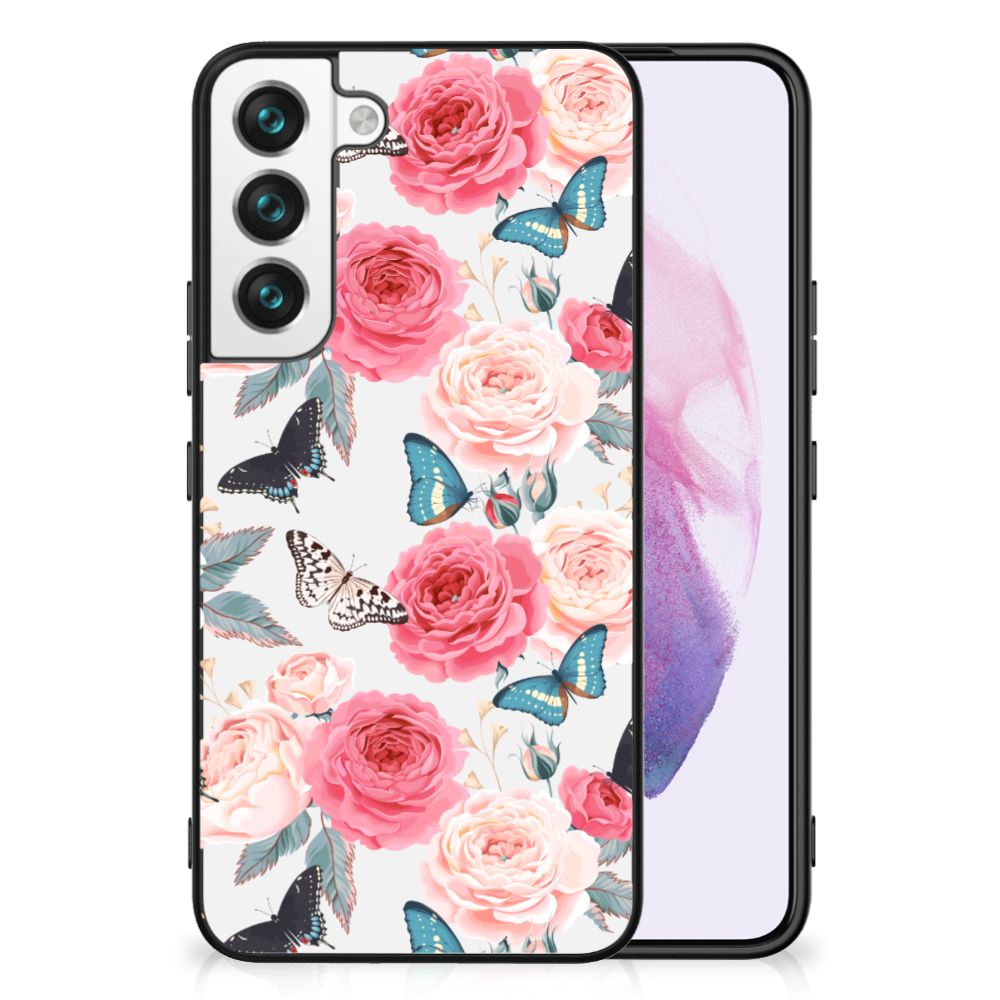 Samsung Galaxy S22 Bloemen Hoesje Butterfly Roses