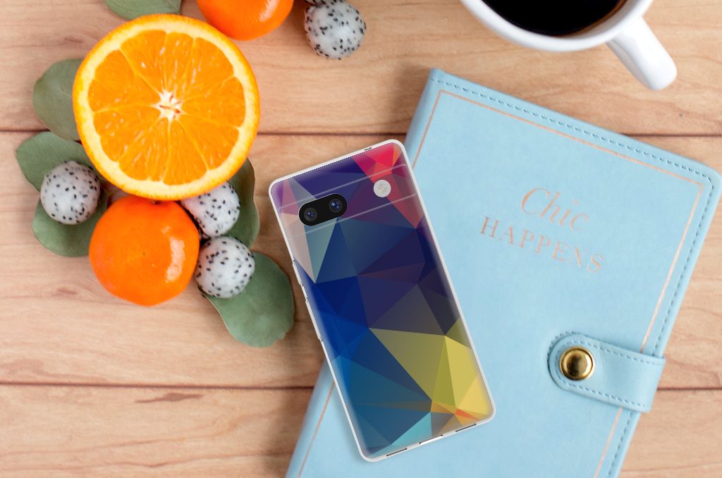 Google Pixel 7A TPU Hoesje Polygon Dark B2C Telecom