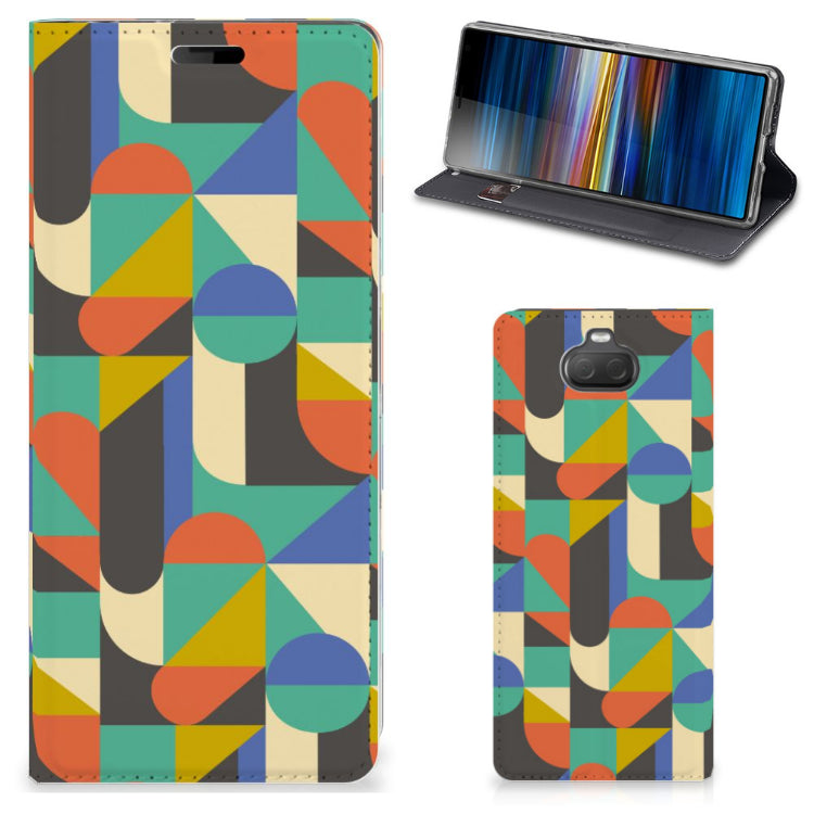 Sony Xperia 10 Hoesje met Magneet Funky Retro