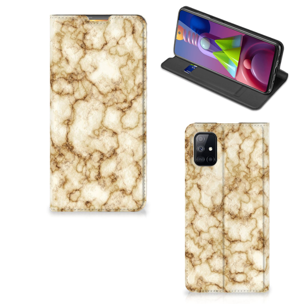 Samsung Galaxy M51 Standcase Marmer Goud - B2C Telecom