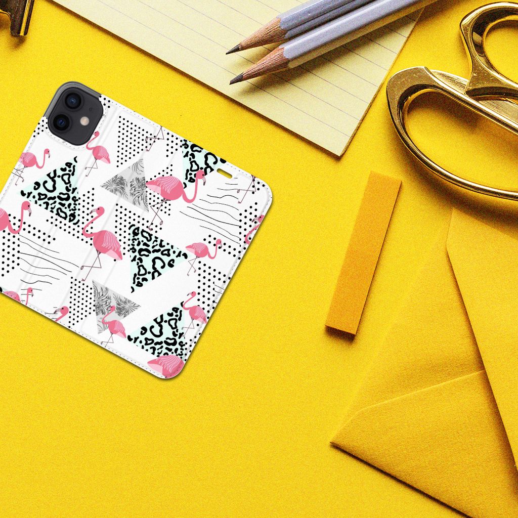 iPhone 12 Mini Hoesje maken Flamingo Triangle - B2C Telecom