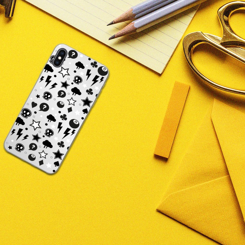 Silicone Back Case Apple iPhone Xs Max Silver Punk