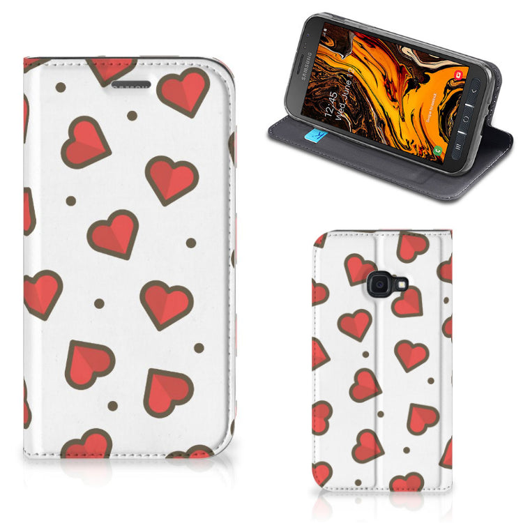 Samsung Galaxy Xcover 4s Hoesje met Magneet Hearts