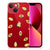 Apple iPhone 13 Siliconen Case Avocado met kleurrijke avocado-design op een transparante achtergrond.