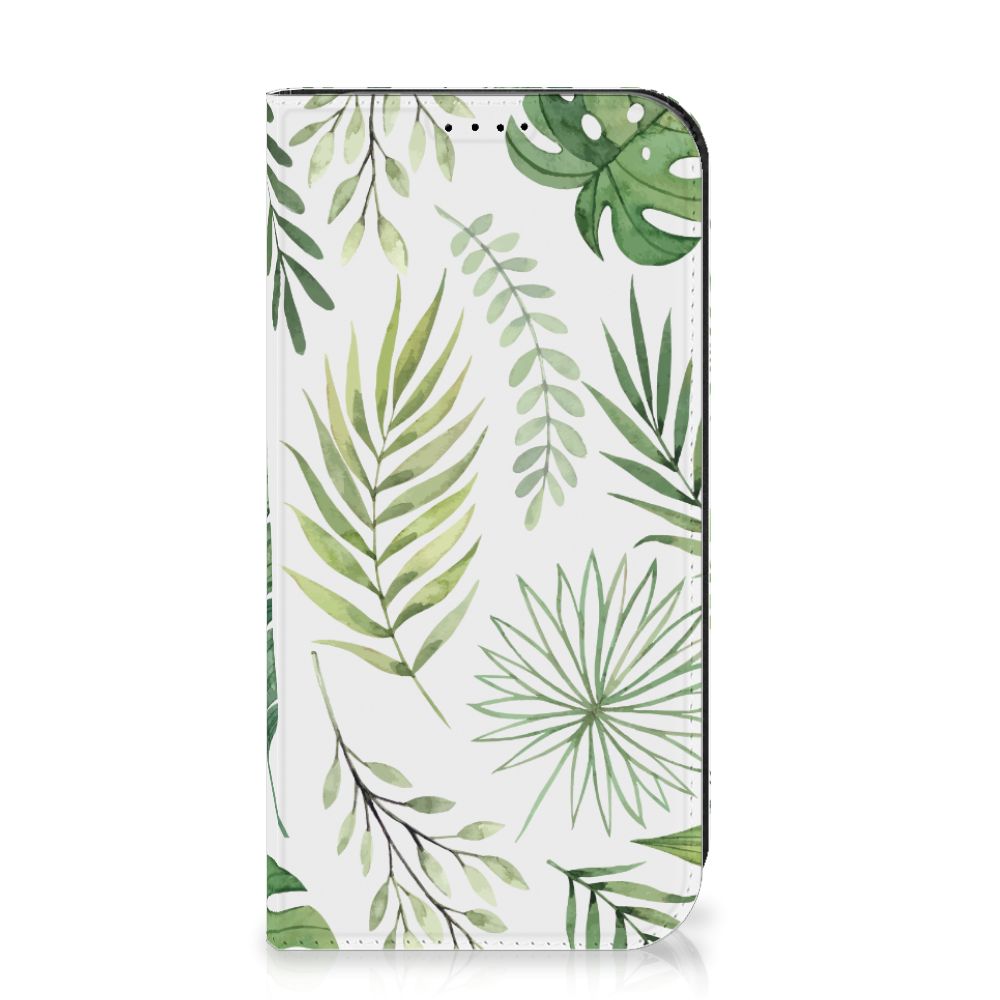 iPhone 15 Pro Smart Cover Leaves met een frisse, groene bladeren print đ voor een stijlvolle bescherming.