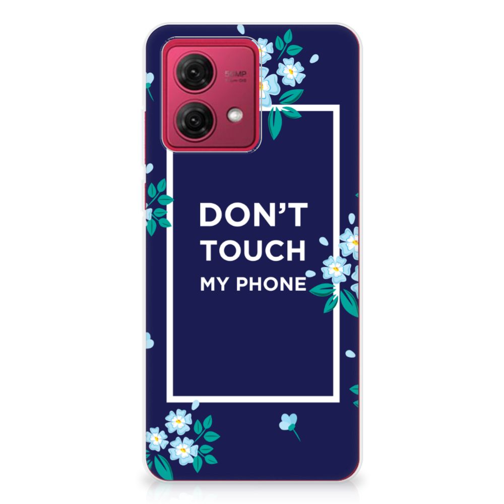 Motorola Moto G84 Silicone-hoesje Flowers Blue DTMP