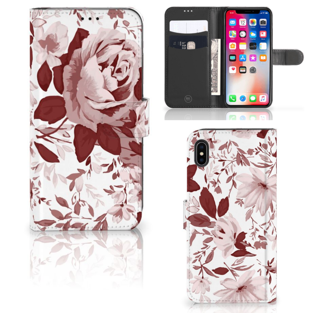 Hoesje Apple iPhone Xs Max Watercolor Flowers