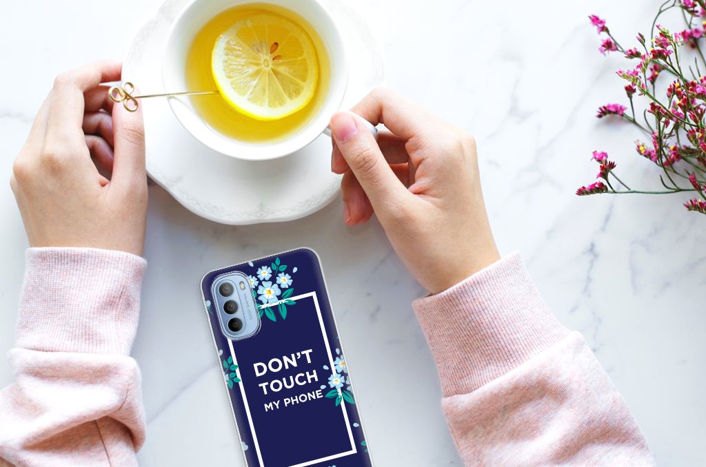 Motorola Moto G31 | G41 Silicone-hoesje Flowers Blue DTMP B2C Telecom