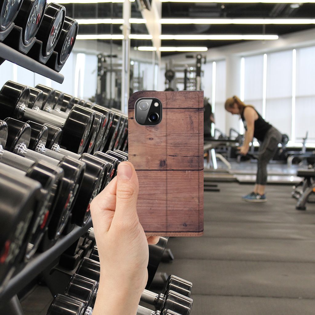 iPhone 14 Plus Book Wallet Case Old Wood