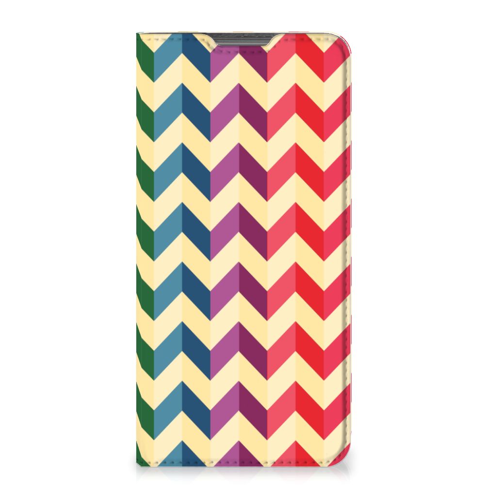 Motorola Moto G52 | Moto G82 Hoesje met Magneet Zigzag Multi Color - B2C Telecom