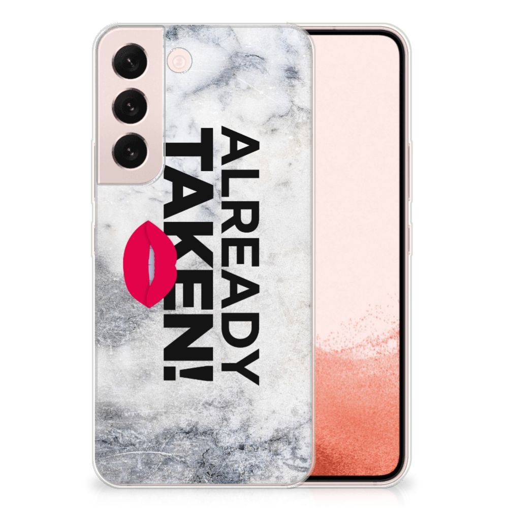 Samsung Galaxy S22 Siliconen hoesje met naam Already Taken White B2C Telecom