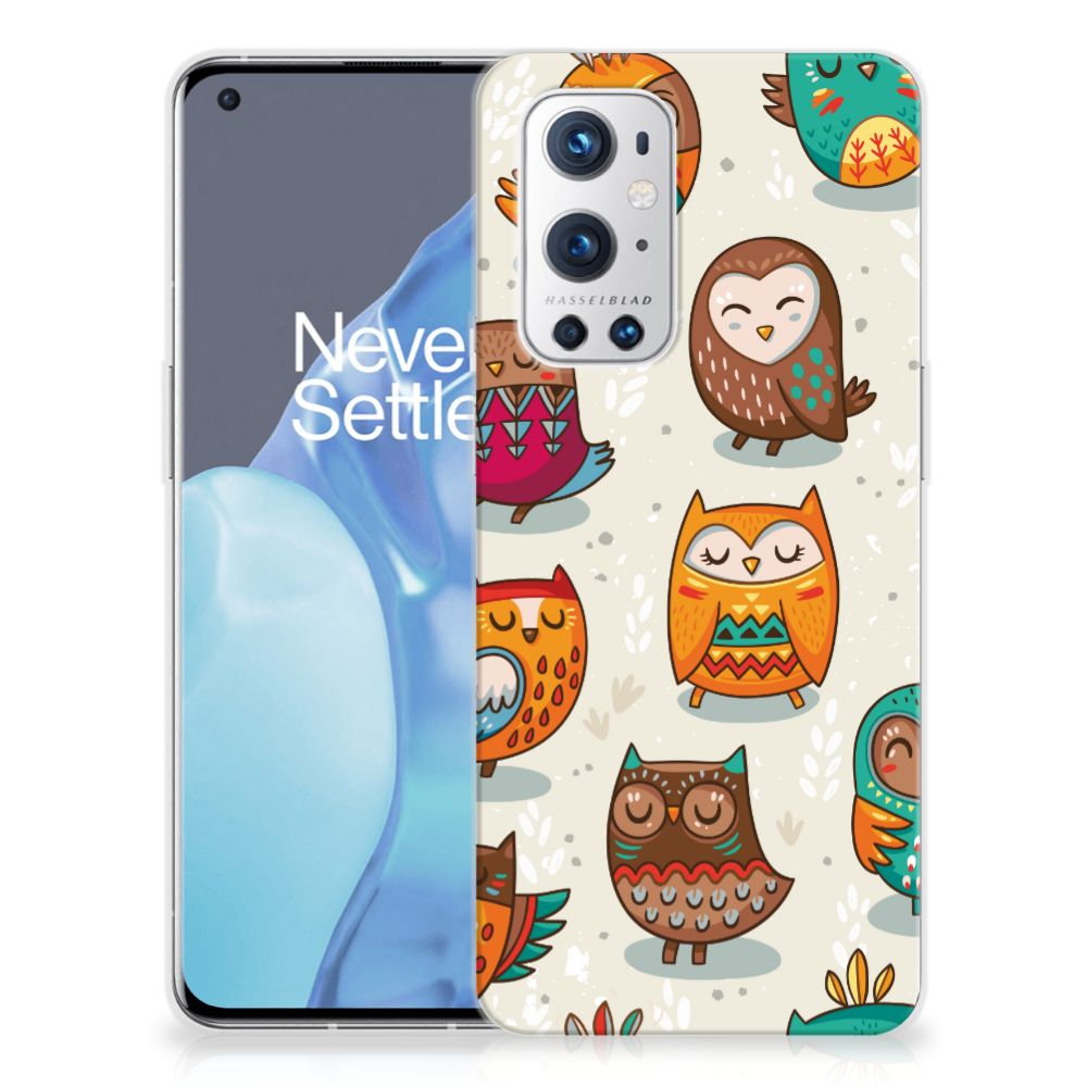 OnePlus 9 Pro TPU Hoesje Vrolijke Uilen