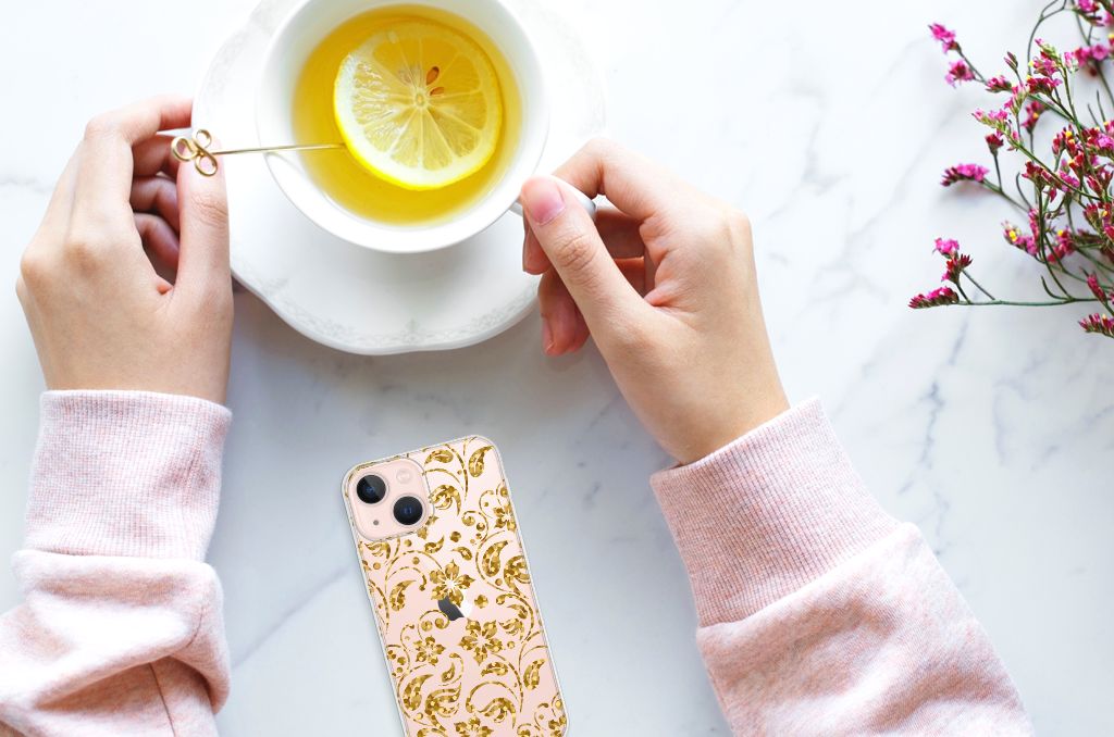 iPhone 13 mini TPU Case Gouden Bloemen B2C Telecom