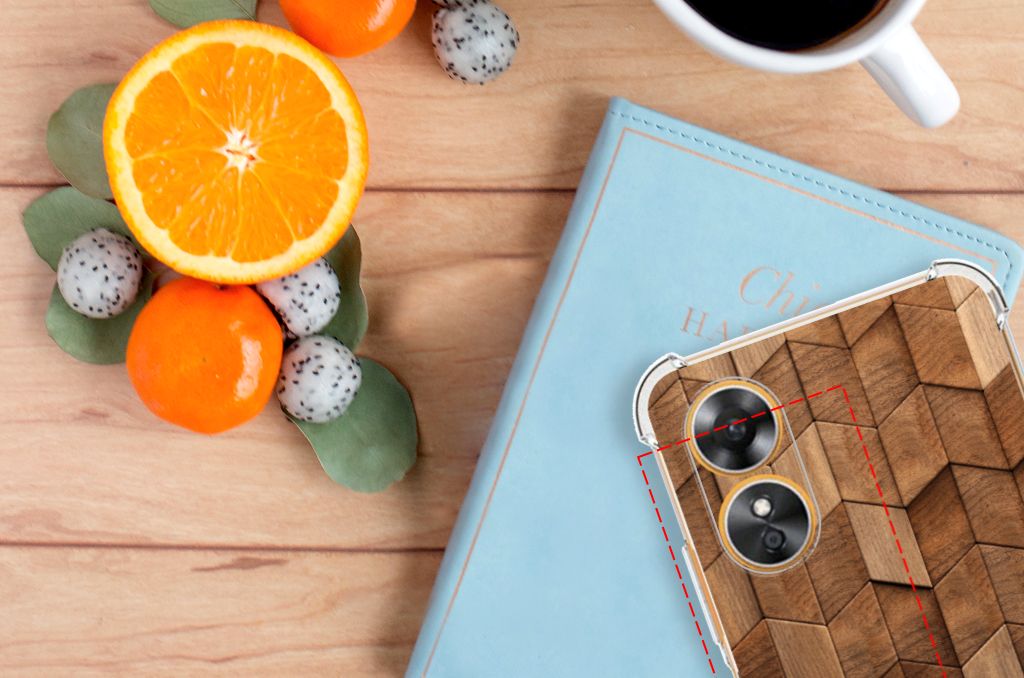 Stevig Telefoonhoesje voor OPPO A17 Wooden Cubes B2C Telecom