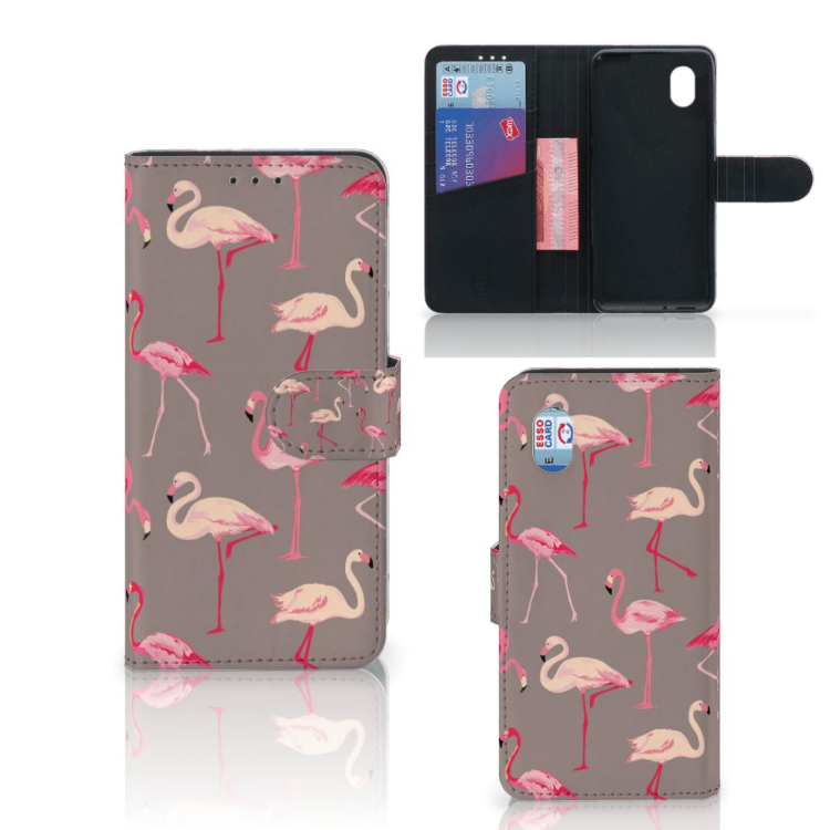 Alcatel 1B (2020) Telefoonhoesje met Pasjes Flamingo