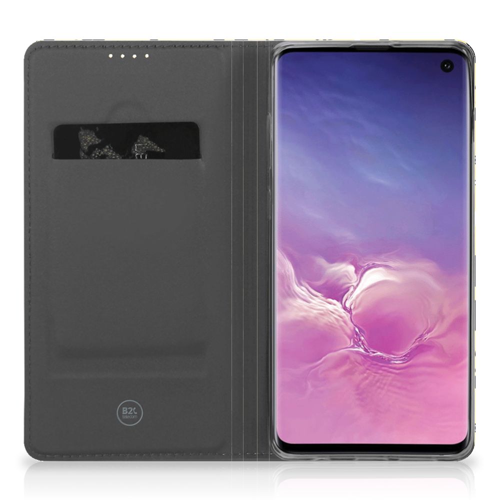 Mobiel BookCase Samsung Galaxy S10 Punk Geel